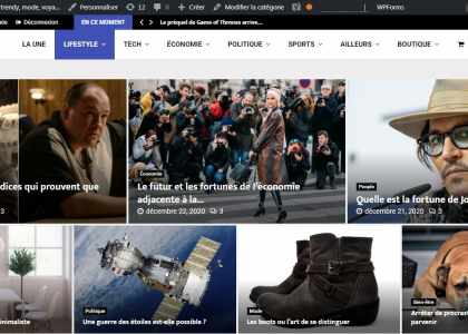 Capture écran de la une du site Big Mag