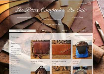 page d'accueil des petits comptoirs du cuir