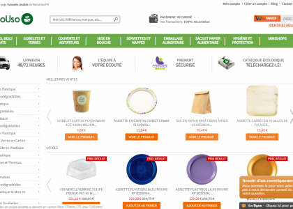 MonoUso boutique en ligne de vaisselle jetable, réutilisable et emballage alimentaire