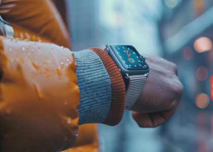 Homme portant une montre connectée de MontreConnectée.Co