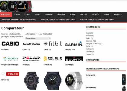 comprateur de montres cardio GPS