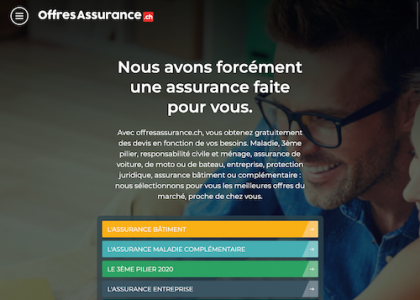 Photo de la page home de Offresassurance.ch