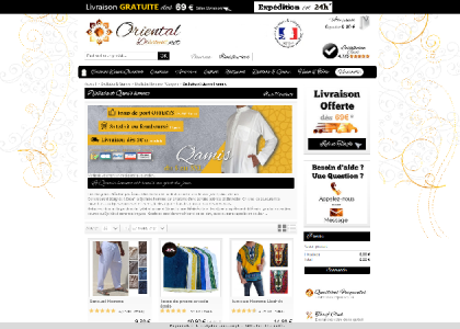 Acheter votre Qamis homme chez Oriental Discount