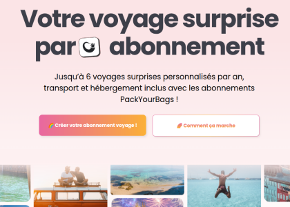 Pack Your Bags, voyages surprises par abonnement et carte cadeau