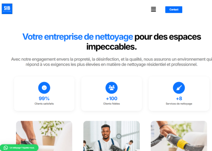 page d'accueil de sib nettoyage