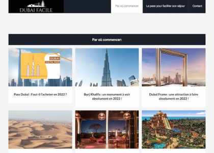 page d'accueil Dubaï Facile