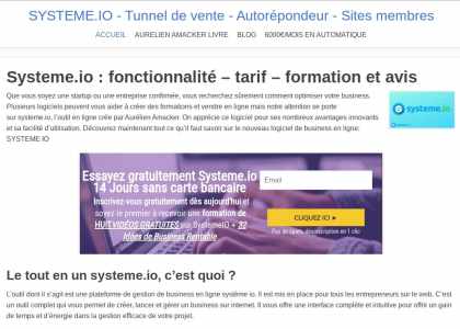 systeme io avis, tunnel de vente - emails marketing en illimité 