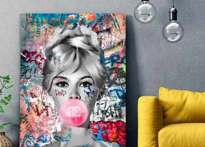 Tableau décoratif Brigitte Bardo Chewing-gum - Pop art