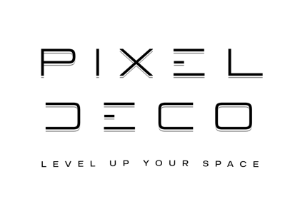 Tapis de souris gaming XXL Pixel-Deco avec design néon et option RGB sur bureau gamer