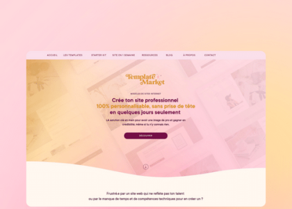 Template Market Templates de site web pour entrepreneurs et freelances