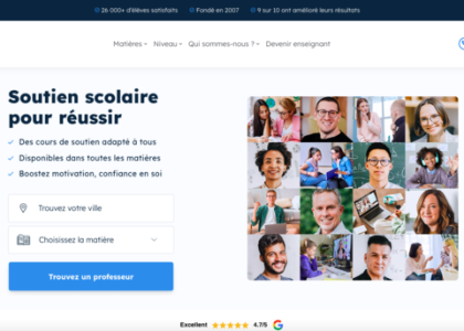 Top Soutien Scolaire page d'accueil